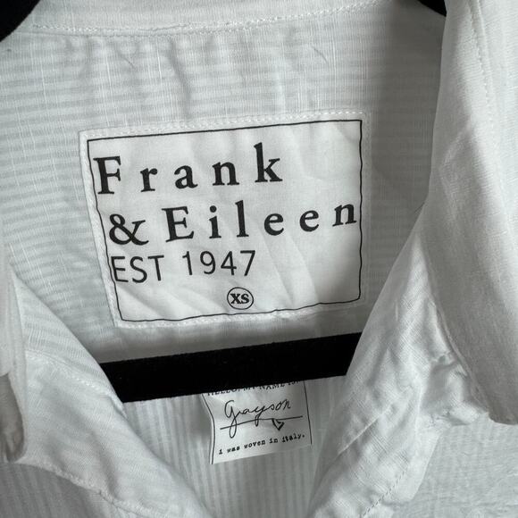 Frank & Eileen Grayson White Striped Cotton Striped Button Down Shirt XS - Picture 3 of 10